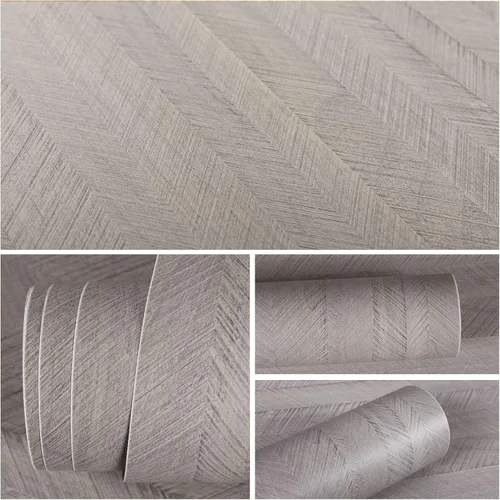 Miniatura 9 de VEELIKE Papel tapiz de madera gris de 15.7 x 118 pulgadas, papel tapiz bohemio extraíble, impermeable, grueso, patrón geométrico para muebles