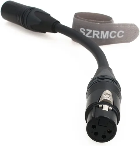 Miniatura 2 de SZRMCC XLR Cable de audio equilibrado de 3 pines XLR macho a 4 pines XLR hembra Cable de alimentación original DMX Stage Mic Speaker Cable 7.9 in