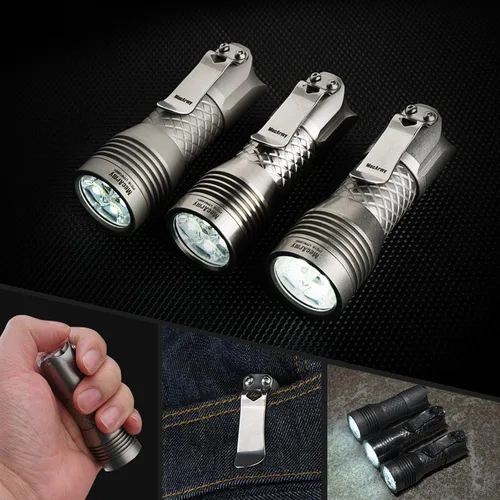 Miniatura 3 de MecArmy Linterna ultra brillante de acero inoxidable PS16, 2000 lúmenes con 4 LED XP-G2, linterna compacta EDC recargable por USB, de larga