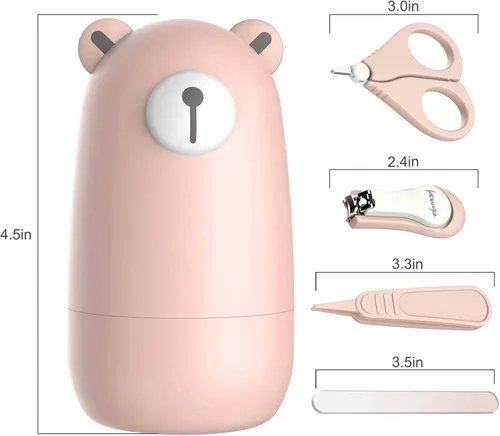 Miniatura 6 de Juego de cortaúñas para bebé, kit de uñas para bebé con bonito estuche, manicura infantil y pedicura para cuidado de la salud para recién nacidos