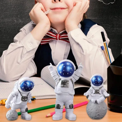 Miniatura 6 de Figura de astronauta de resina, estatua, escultura de astronauta, escultura de astronauta, juguetes educativos, adornos de astronauta