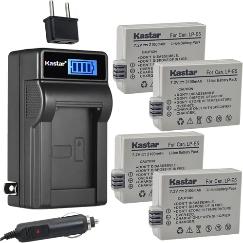 Miniatura 7 de Kastar LP-E5 LCD AC cargador de batería compatible con Canon LC-E5 LC-E5 LC-E5E cargador, Canon EOS Rebel XSi, EOS Rebel XS, EOS Rebel T1i, EOS