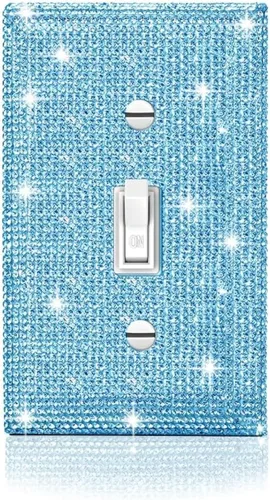 Miniatura 13 de 1 pieza Cubiertas de enchufe brillantes con diamantes de imitación, placas de pared para cubrir interruptores de luz, placa decorativa de imitación