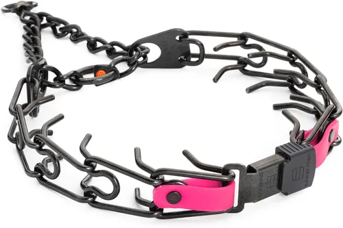 Miniatura 30 de Collar para Perro Herm Sprenger de Acero Inoxidable Negro con Hebilla de Liberación Rápida ClicLock y Inserción de Biothane Collar de Entrenamiento