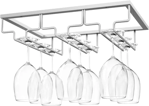 Miniatura 12 de Nuovoware Estante para copas de vino, soporte para copas de vino, 8 filas, color dorado profundo