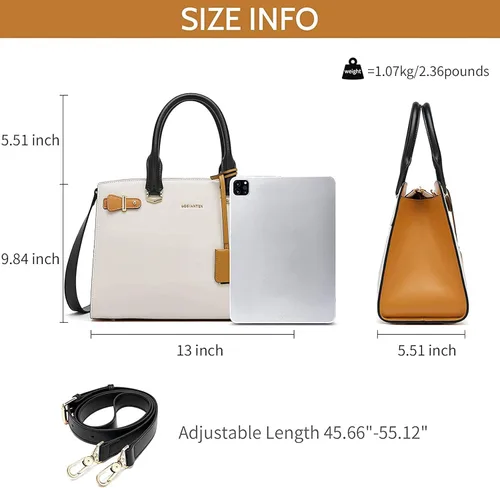 Miniatura 6 de BOSTANTEN Bolso de cuero para mujer, bolso de diseñador con asa superior, bolso cruzado, Bolsas colgantes de cuero para mujer