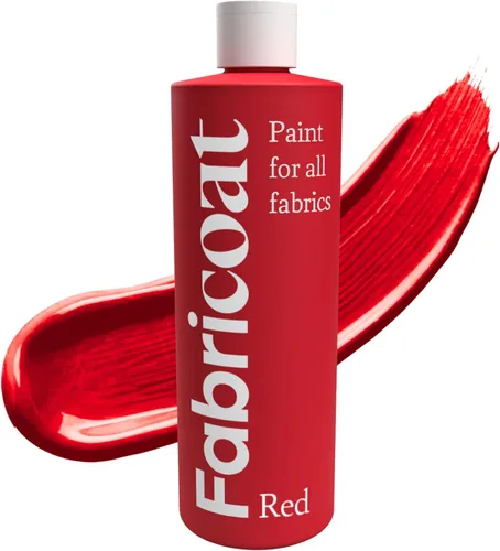 Fabricoat - Pintura textil para muebles - 8.5oz / 250ml Rojo - Restaura o cambia el color de sofás, sillas, tapicerías, muebles blandos, interiores