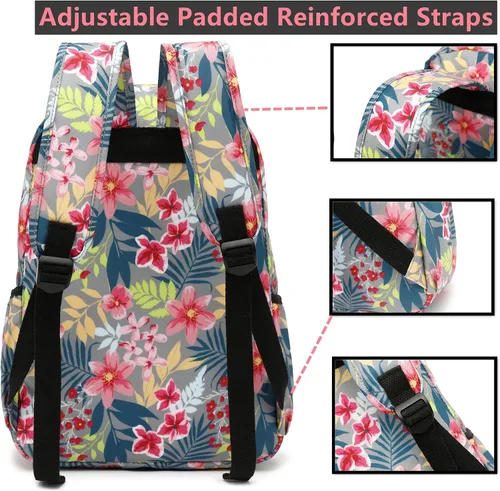 Miniatura 50 de Leaper Mochila para laptop para mujer: linda mochila floral para escuela, universidad, viajes, trabajo, mochila ligera para niños, Negro margarita