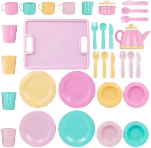 Miniatura 9 de Battat – Play Circle – Juego de Vajilla – Platos, Tazas y Juguetes de Fiesta de Té – Juguetes de Cocina para Niños Pequeños – Juego de Simulación