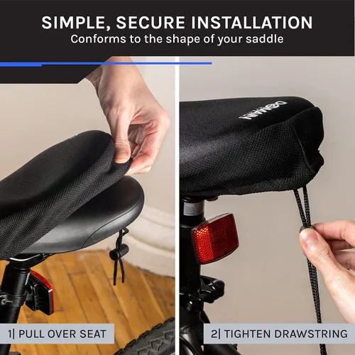 Miniatura 7 de Domain Ciclismo Premium Bike Gel asiento funda de cojín 10.5 x 7 pulgadas, la más cómoda silla de montar para bicicleta con cojín para Clase