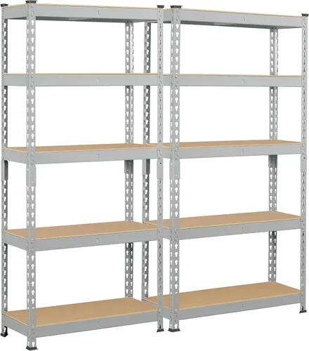 Miniatura 19 de Topeakmart 4 estantes utilitarios de 5 niveles, estantes de almacenamiento de metal, estantería de garaje, estantes de almacenamiento ajustables