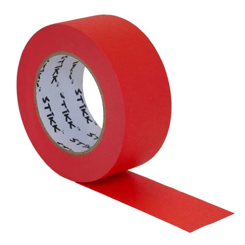 Miniatura 10 de STIKK Cinta para pintores – 10 unidades de cinta de pintor roja – 1 pulgada x 60 yardas – Cinta de pintura para pintura, bordes, recortes, techos