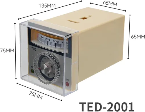 Miniatura 6 de TED-2001 TEL72-9001X Controlador de temperatura K Tipo E Tipo Digital Termostato puntero 400 Celsius 220VCA 2.835* 2.835 in (TED-2001 Tipo E)