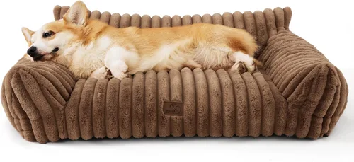 Miniatura 8 de Bedsure ComfyFleece Lindo sofá para gatos para mascotas, camas esponjosas para gatos con forro polar de pana suave de alta calidad, camas esponjosas