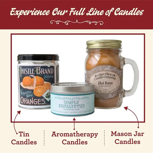 Miniatura 3 de Our Own Candle Company, Snickerdoodle - Vela perfumada en tarro de masón, 100 horas de tiempo de combustión, 13 onzas