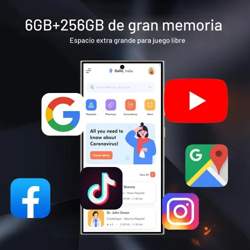 Miniatura 5 de Teléfono inteligente I24 Ultra 5G, 6+256 GB teléfono desbloqueado, Android 13.0, cámara de zoom de 48+108MP, teléfono móvil con bolígrafo integrado