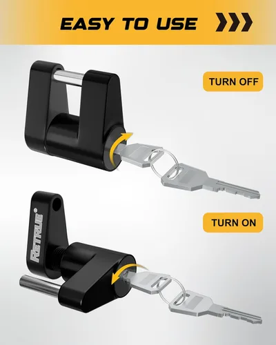 Miniatura 5 de RETRUE Candado de Acoplador de Lengüeta de Remolque, Candado de Enganche de Remolque, Diámetro 1/4 Pulgada, Extensión 3/4 Pulgada para Acoplador
