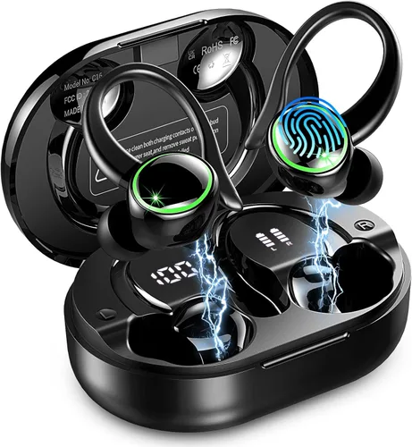 Miniatura 8 de Auriculares inalámbricos Matast, auriculares Bluetooth deportivos, auriculares con gancho para el oído IP7 impermeables con entrenamiento