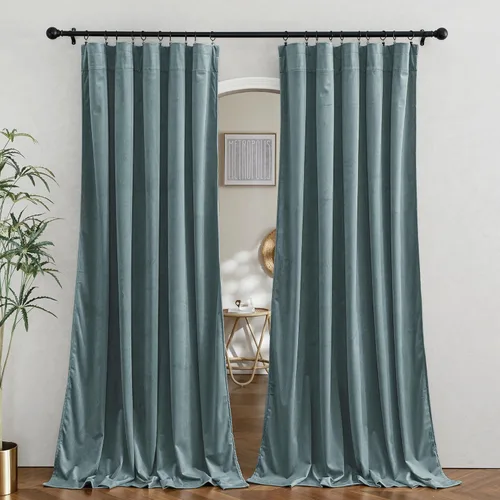 Miniatura 48 de RYB HOME Cortinas de terciopelo verde oliva de 72 pulgadas de largo, cortinas opacas con aislamiento térmico, tratamiento de ventana, decoración