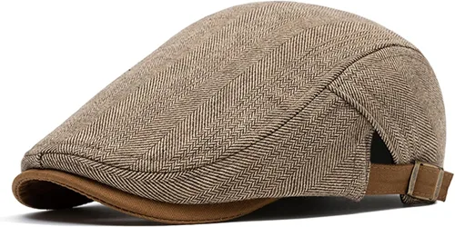 Miniatura 12 de meioro Gorra Plana de Algodón para Hombre Sombrero Newsboy de Tweed Espiga Sombreros Ajustables de Mezcla de Lana Gorras Gatsby Cabbie Ivy