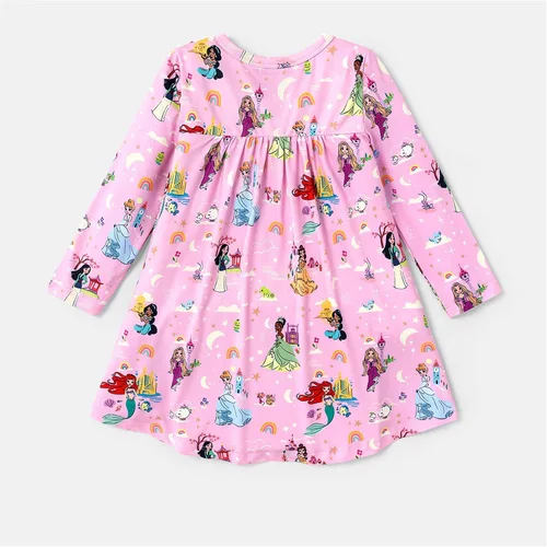 Miniatura 6 de Disney Princess Toddler Girl Dress Character Print Long Sleeve Playwear Dress 2-6 Years