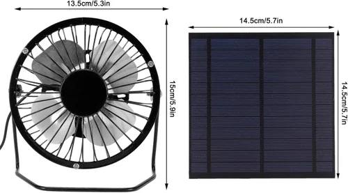 Miniatura 3 de Ventilador alimentado por energía solar, ventilador de enfriamiento de 5 W con mini panel solar, mini ventilador de ventilador para invernadero