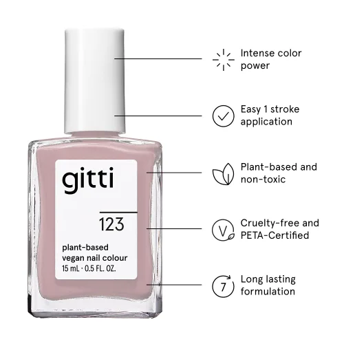 Miniatura 18 de gitti Esmalte de uñas a base de plantas No tóxico, libre de 30, basado en ingredientes de origen natural, libre de crueldad, vegano