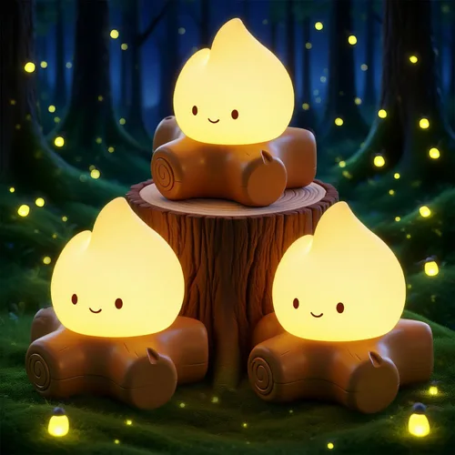 Miniatura 17 de 3 piezas de kits de luz nocturna acogedora de fogata, sonidos relajantes de la naturaleza, luz nocturna de ruido blanco para bebés y adultos