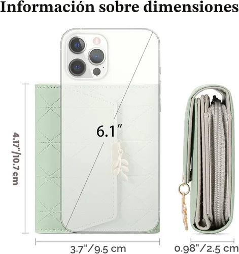 Miniatura 4 de RNIEGA Cartera pequeña de cuero para mujer, con bloqueo RFID, tarjetero compacto con cremallera y bolsillo para monedas con ventana de identificación