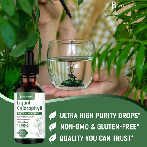 Miniatura 6 de Paquete de 2 gotas de clorofila líquida, concentrado totalmente natural, apoyo al sistema inmunológico, refuerzo de energía y digestión, de hojas