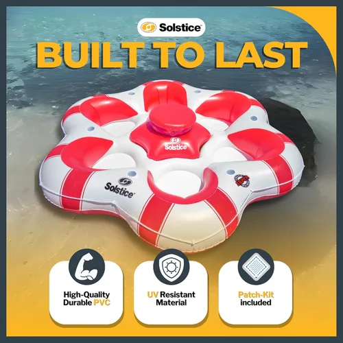 Miniatura 5 de Solstice Flotador inflable de la balsa del río del refrigerador para la tubería con el tenedor más
