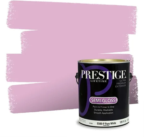 Miniatura 59 de Prestige Paints Pintura exterior e imprimación en uno, 1 galón, plano, coincidencia comparable de Valspar* Amber Rose*