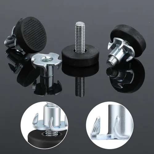 Miniatura 7 de AIEX 24 niveladores de muebles, patas niveladoras ajustables con tuercas en T atornilladas antideslizantes para patas de muebles para mesa, silla