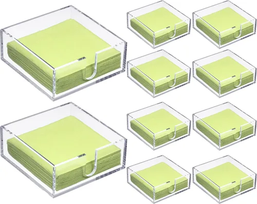 Miniatura 7 de Servilletero acrílico para mesa de cóctel, servilleta transparente para bebidas, cuadrado, rectangular, para cena, cocina, baño, restaurante, bar