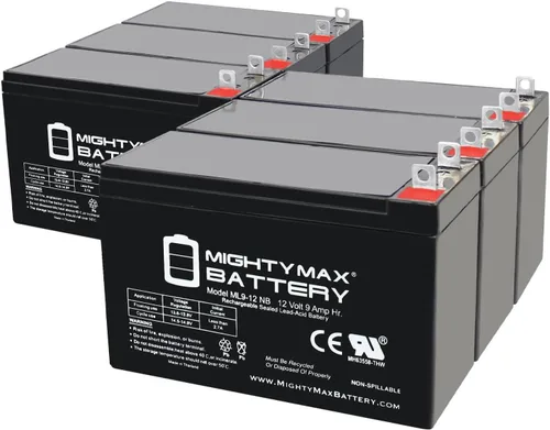 Miniatura 12 de Mighty Max Battery ML9-12NB - Batería recargable de 12 V, 9 Ah, terminal de tuerca y perno (NB), AGM SLA