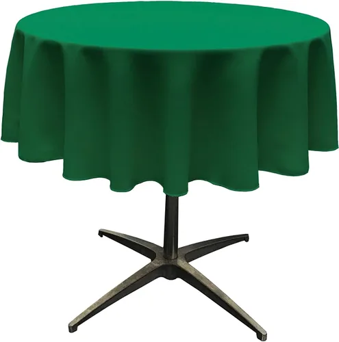Miniatura 174 de LA Linen - Mantel redondo lavable de popelina de poliéster, resistente a manchas y arrugas, 51", mantel de tela para comedor, cocina, fiesta, Negro