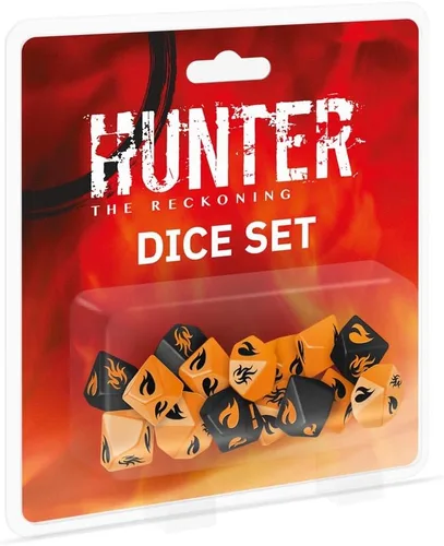 Miniatura 4 de Renegade Game Studios Hunter: The Reckoning - Juego de dados de 5ª edición - Dados d10 naranja y negro