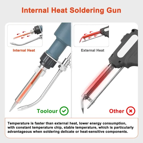 Miniatura 2 de Pistola de soldadura 6 en 1, 60 W, 110 V, temperatura ajustable, pistola de soldadura automática de mano con alambre de soldadura, pinzas