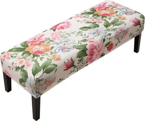 Miniatura 39 de Fuloon - Funda elástica de jacquard para banco de comedor, antipolvo, desmontable, funda para banco lavable, protector de cojín de asiento para Beige