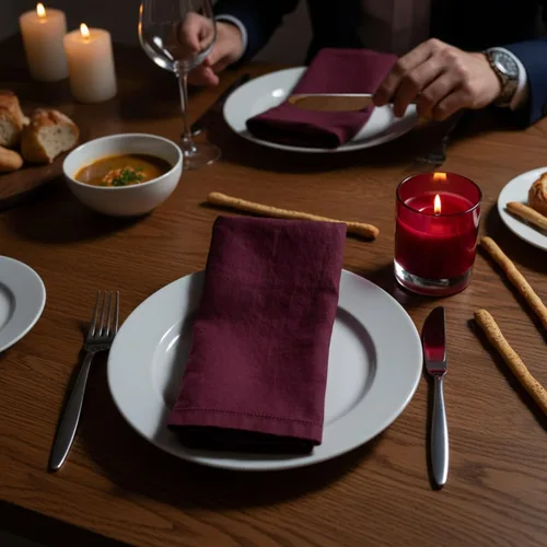 Miniatura 5 de Servilletas de lino con dobladillo calado – 20 pulgadas x 20 pulgadas – Servilletas de cena de tela de lino puro lavado a la piedra con esquinas