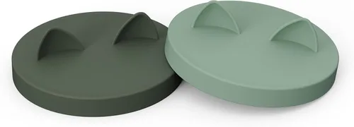 Miniatura 6 de OHMO Paquete de 2 tapas para latas de comida para mascotas (3.3 pulgadas/3.346 in), tapas de silicona para latas de comida para mascotas de 5.5
