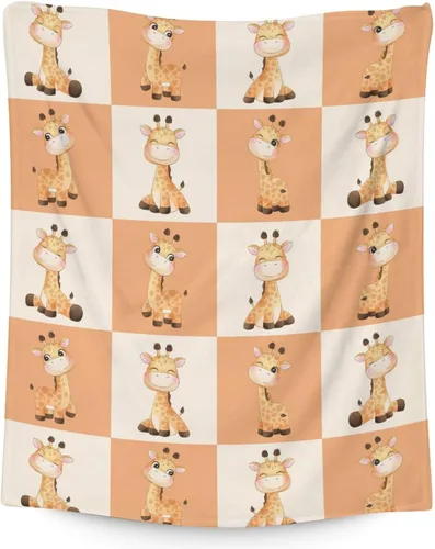Miniatura 20 de Manta de jirafa para niñas, tamaño regazo de 30 x 40 pulgadas, manta de felpa suave y mullida, regalo de manta negra linda para sala de estar