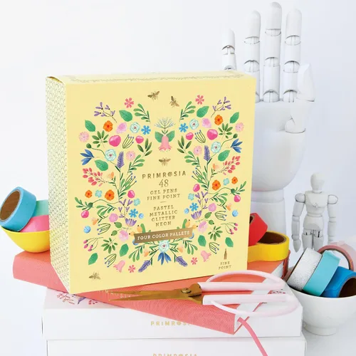 Miniatura 8 de Primrosia 48 bolígrafos de gel con purpurina, incluidos metálicos, pastel y fluorescentes, para libros de colorear y bolígrafos de diario
