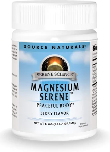 Source Naturals Serene Science - Sereno de magnesio, cuerpo pacífico, sabor a bayas, 5 onzas