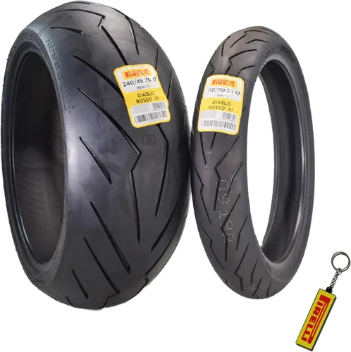 Miniatura 22 de Pirelli Diablo Rosso III 110/70ZR17 54W - Neumático delantero de motocicleta de alto rendimiento, duradero y confiable para bicicletas deportivas