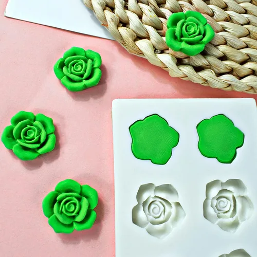 Miniatura 7 de Molde de silicona de flor de rosa de 6 cavidades, molde de chocolate para fondant, modelo de resina de arcilla, herramienta de decoración