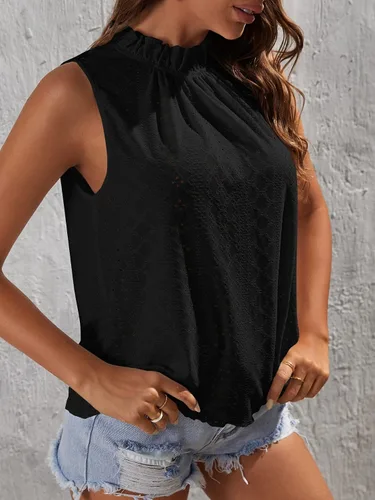 Miniatura 4 de Verdusa Blusa sin mangas con cuello alto falso para mujer