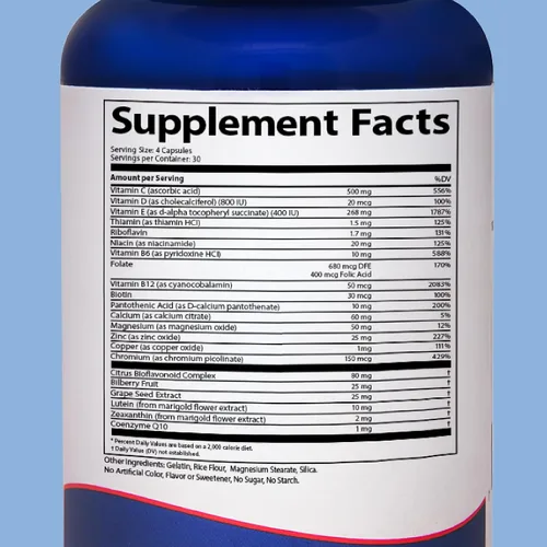 Miniatura 5 de Doctor's Advantage Macular Shield - Vitaminas para los ojos más multivitamínico – 120 cápsulas, suministro para 30 días – Luteína y zeaxantina