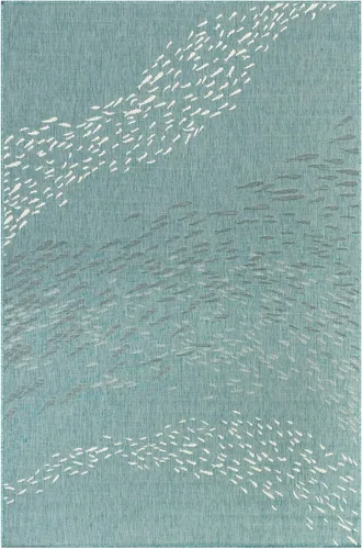 Miniatura 26 de Liora Manne Carmel - Alfombra decorativa de mezcla sintética para interiores y exteriores, de bajo perfil, contemporánea, decoración de peces Agua