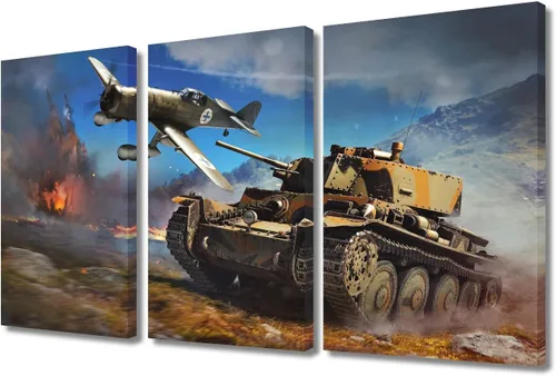 Miniatura 30 de Lienzo decorativo para pared de niños, decoración de dormitorio de adolescentes de la Segunda Guerra Mundial, imágenes en pared para decoración